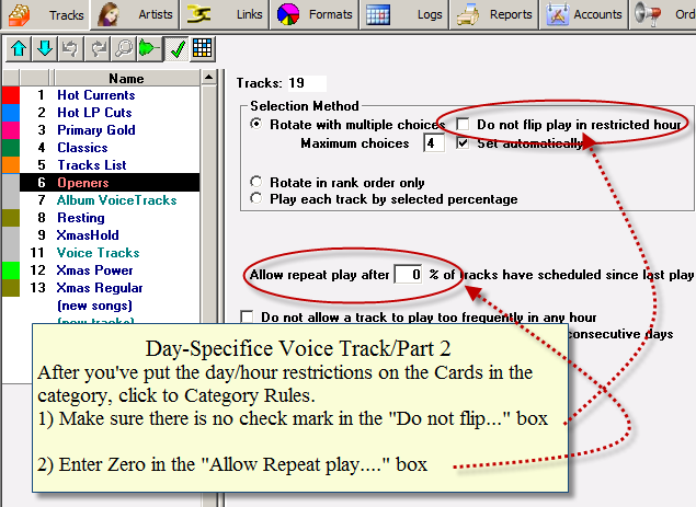 Day-Restricted Voice Tracks 2