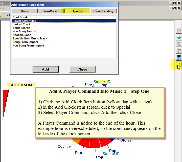 P1 - Player Command Add To Clock 1