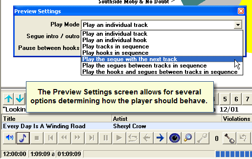 Player-In Schedule Preview Settings